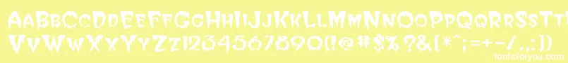 Halloween Font – White Fonts on Yellow Background