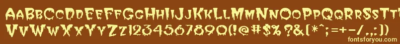 Halloween Font – Yellow Fonts on Brown Background