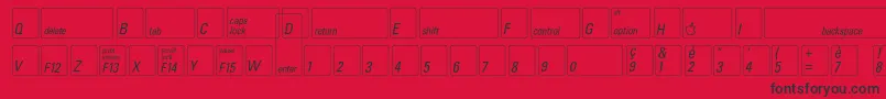 Keyfontfrench Font – Black Fonts on Red Background