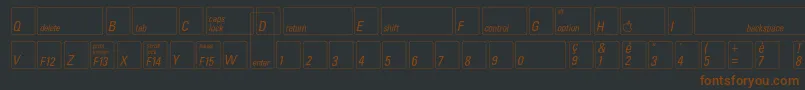 Czcionka Keyfontfrench – brązowe czcionki na czarnym tle