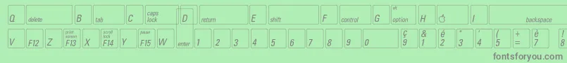 Czcionka Keyfontfrench – szare czcionki na zielonym tle