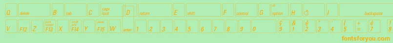 Czcionka Keyfontfrench – pomarańczowe czcionki na zielonym tle