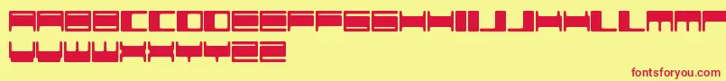 Шрифт VokerBaxerFreePromo – красные шрифты на жёлтом фоне