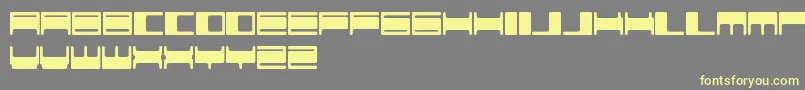 フォントVokerBaxerFreePromo – 黄色のフォント、灰色の背景