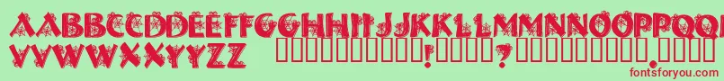 Halls    Font – Red Fonts on Green Background