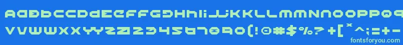 Halo-Schriftart – Grüne Schriften auf blauem Hintergrund