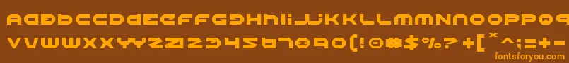 Halo-Schriftart – Orangefarbene Schriften auf braunem Hintergrund