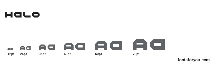 Halo (128903) Font Sizes