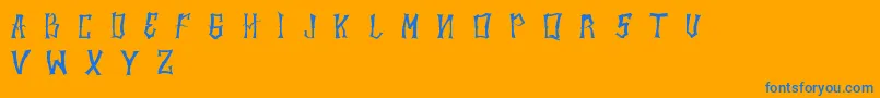 Halowen Font – Blue Fonts on Orange Background