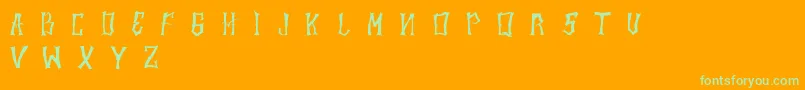 Halowen Font – Green Fonts on Orange Background