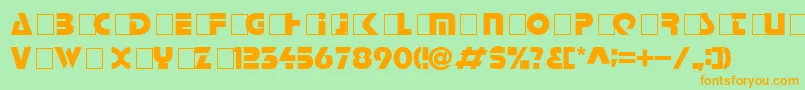 Halt Font – Orange Fonts on Green Background