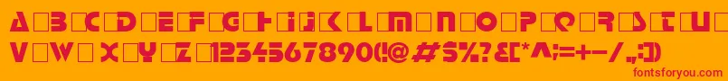 フォントHalt – オレンジの背景に赤い文字