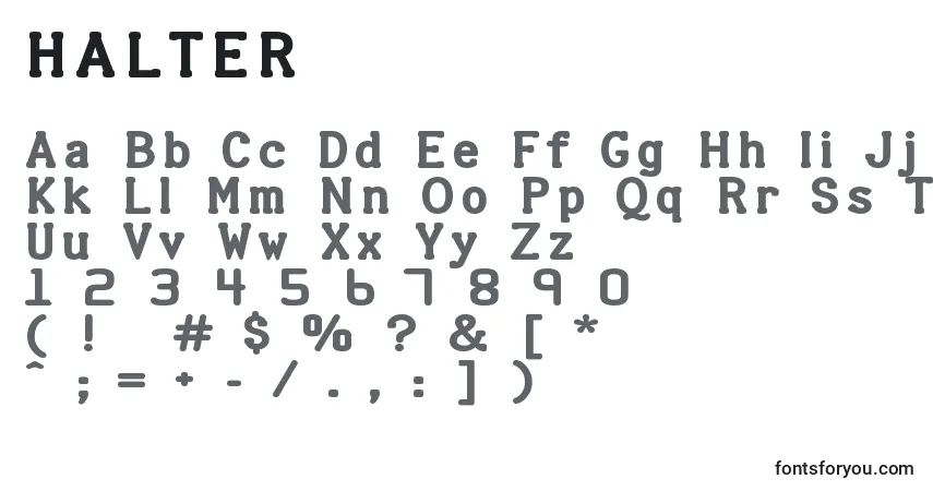 HALTER   (128907)-fontti – aakkoset, numerot, erikoismerkit