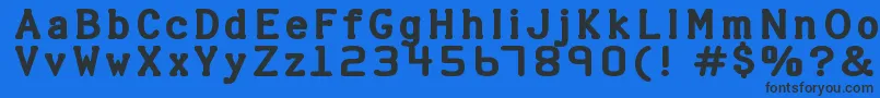 フォントHALTER   – 黒い文字の青い背景
