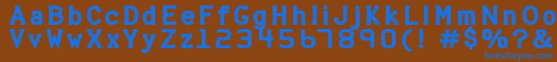 HALTER  -fontti – siniset fontit ruskealla taustalla