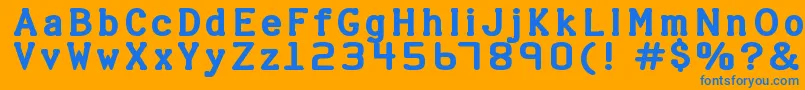 フォントHALTER   – オレンジの背景に青い文字