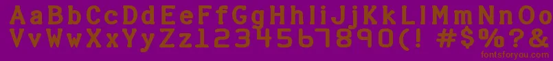 フォントHALTER   – 紫色の背景に茶色のフォント