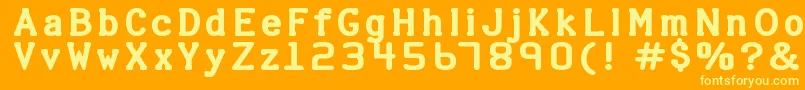 Czcionka HALTER   – żółte czcionki na pomarańczowym tle