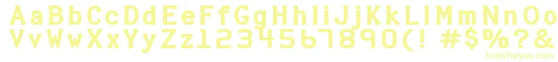 HALTER  -Schriftart – Gelbe Schriften auf weißem Hintergrund