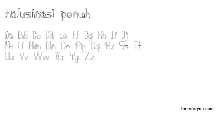 Czcionka Halusinasi penuh – alfabet, cyfry, specjalne znaki