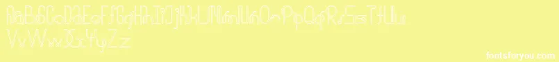 Fonte halusinasi penuh – fontes brancas em um fundo amarelo
