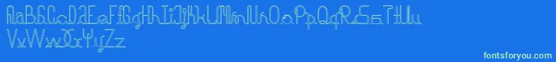 halusinasi Font – Green Fonts on Blue Background