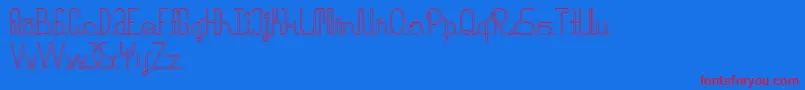 halusinasi Font – Red Fonts on Blue Background