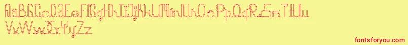 halusinasi Font – Red Fonts on Yellow Background