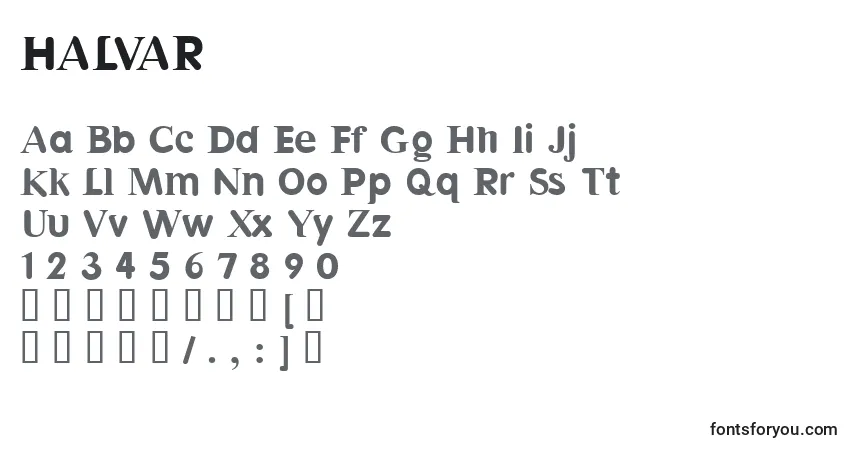 Schriftart HALVAR   (128910) – Alphabet, Zahlen, spezielle Symbole