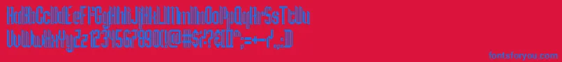 Więcej informacji o czcionce Hamburg Messe Czcionka Hamburg Messe – niebieskie czcionki na czerwonym tle
