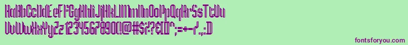 Шрифт Hamburg Messe – фиолетовые шрифты на зелёном фоне