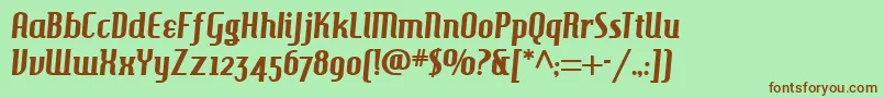 Hamburger-fontti – ruskeat fontit vihreällä taustalla