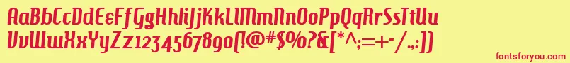 Hamburger Font – Red Fonts on Yellow Background