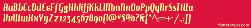 Hamburger-fontti – keltaiset fontit punaisella taustalla