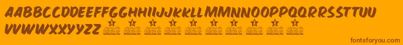 HAMBURGUER PERSONAL USE-Schriftart – Braune Schriften auf orangefarbenem Hintergrund
