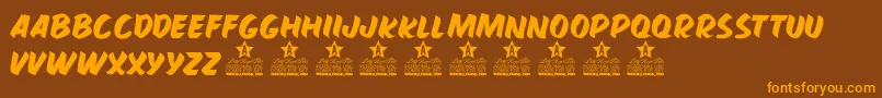 HAMBURGUER PERSONAL USE-Schriftart – Orangefarbene Schriften auf braunem Hintergrund