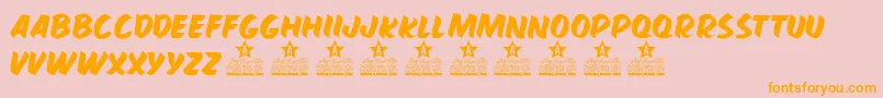 HAMBURGUER PERSONAL USE-Schriftart – Orangefarbene Schriften auf rosa Hintergrund