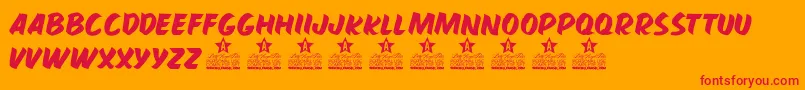 HAMBURGUER PERSONAL USE Font – Red Fonts on Orange Background