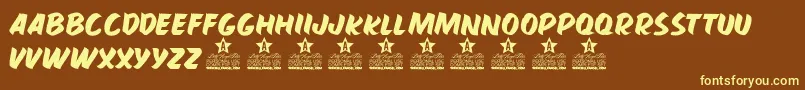 HAMBURGUER PERSONAL USE-Schriftart – Gelbe Schriften auf braunem Hintergrund