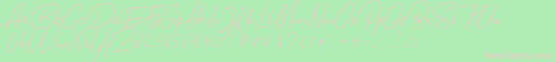 Hamillton Two Font – Pink Fonts on Green Background