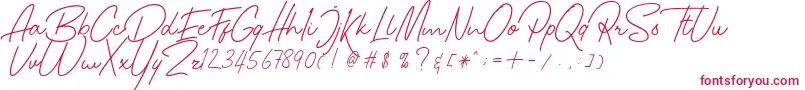 Hamillton Two Font – Red Fonts on White Background