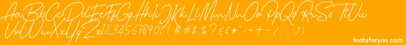Hamillton Two Font – White Fonts on Orange Background