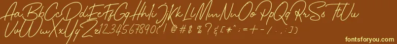 Hamillton Two Font – Yellow Fonts on Brown Background