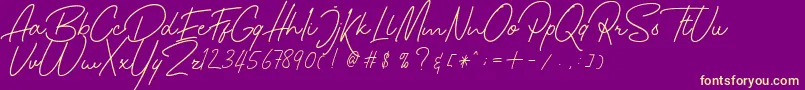 Hamillton Two Font – Yellow Fonts on Purple Background