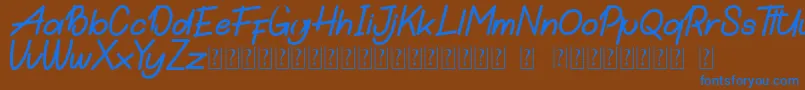 Hamilton DEMO Font – Blue Fonts on Brown Background