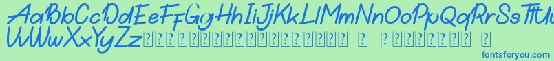 Hamilton DEMO Font – Blue Fonts on Green Background