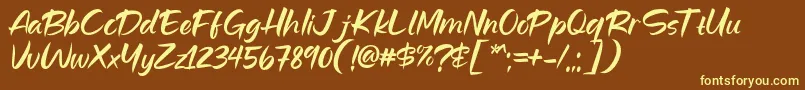 Hamilyn Font by 7NTypes D Font – Yellow Fonts on Brown Background