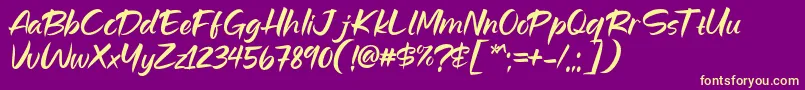 Hamilyn Font by 7NTypes D Font – Yellow Fonts on Purple Background