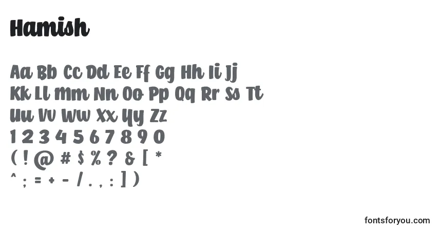 Hamish Font – alphabet, numbers, special characters