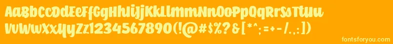 Hamish Font – Yellow Fonts on Orange Background